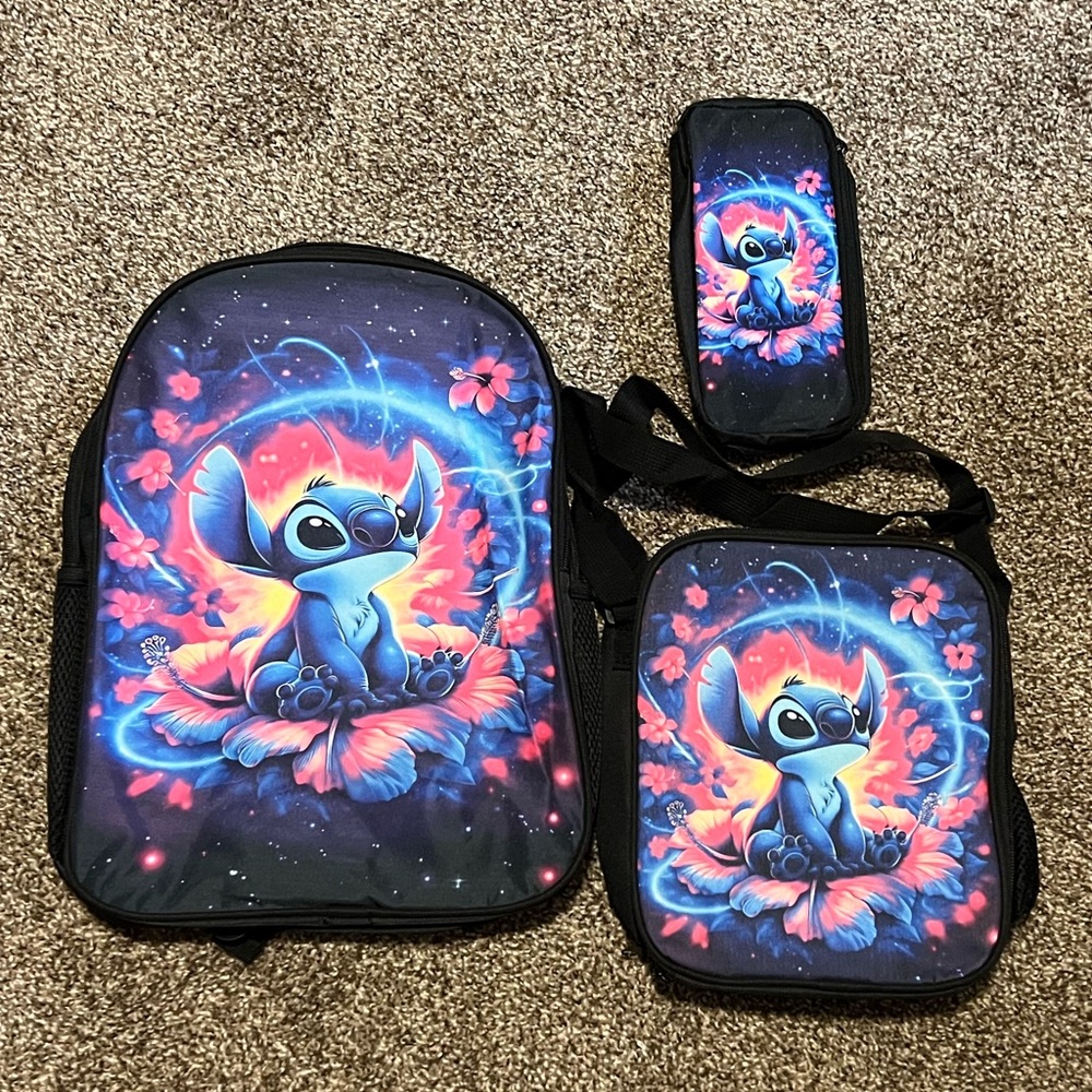 Kids Cartoon Character Backpack 3piece Set - NWT
